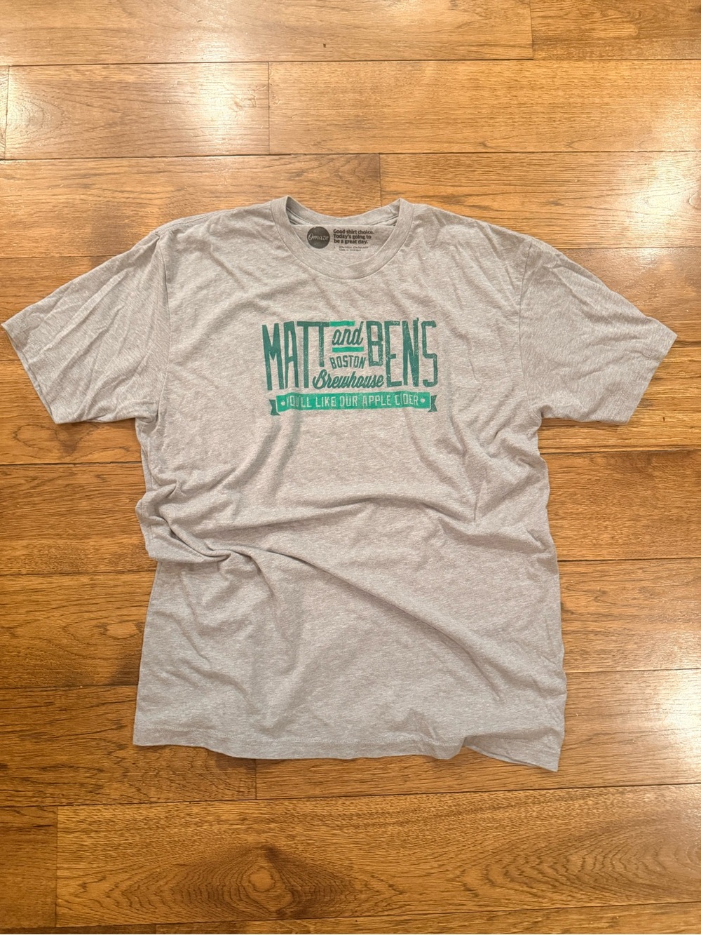 Gray Boston Brewhouse Graphic Crewneck T‑Shirt